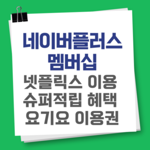 네이버플러스멤버십 11월부터 넷플릭스도 이용 가능